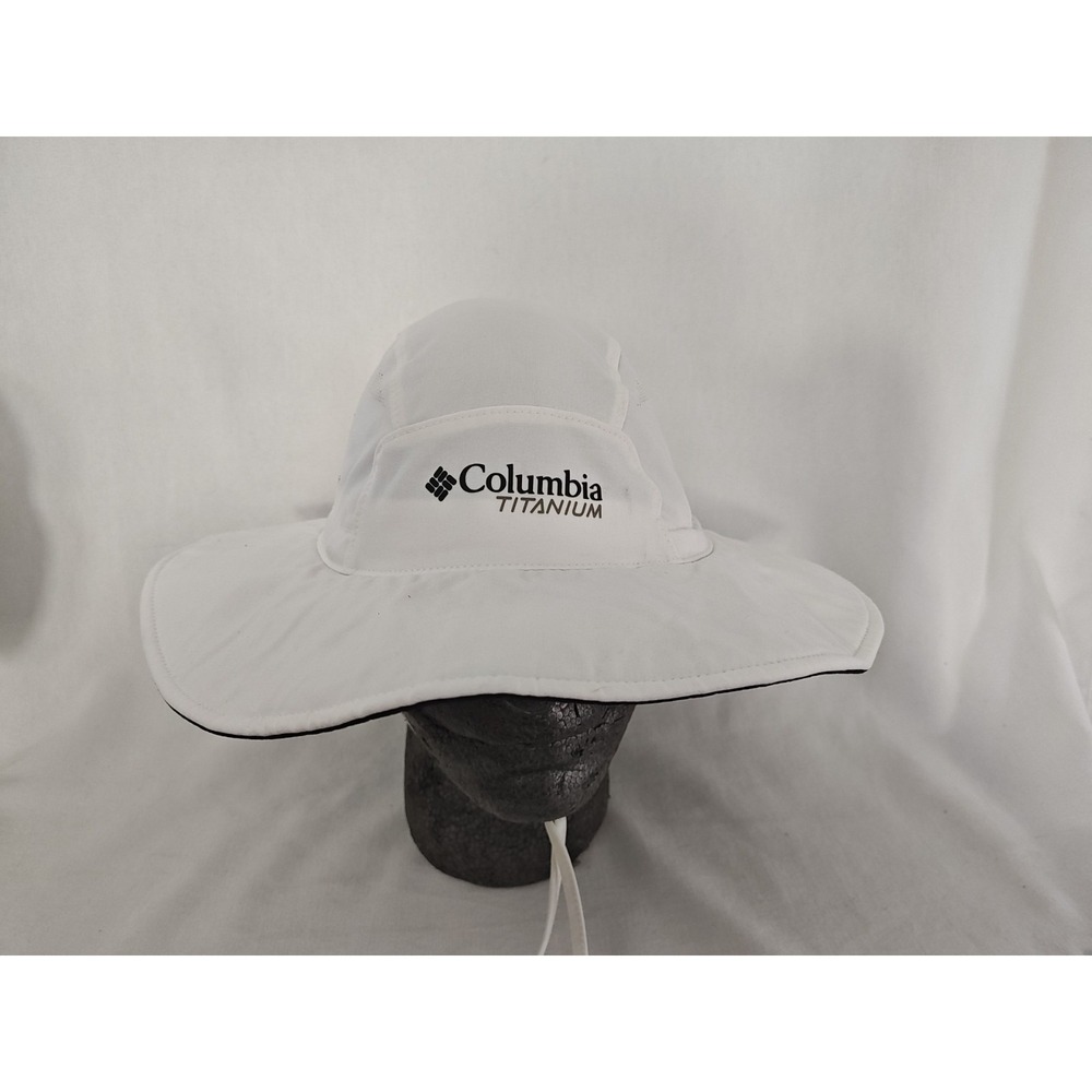 Columbia OmniTech Unisex Sun Hat Cool Adjustable Band Chin Strap‎ White Sz Large